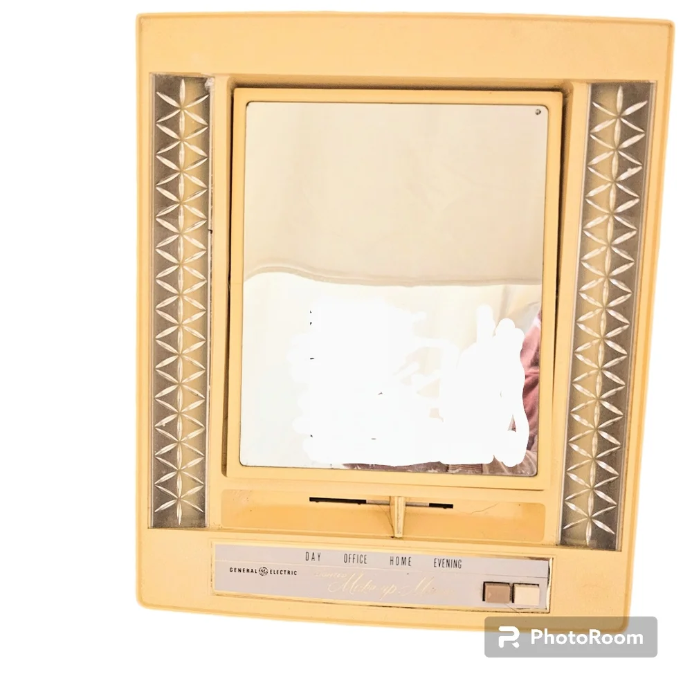 Vintage GE 4-way Light 2-Sided Makeup Mirror Portable Electric